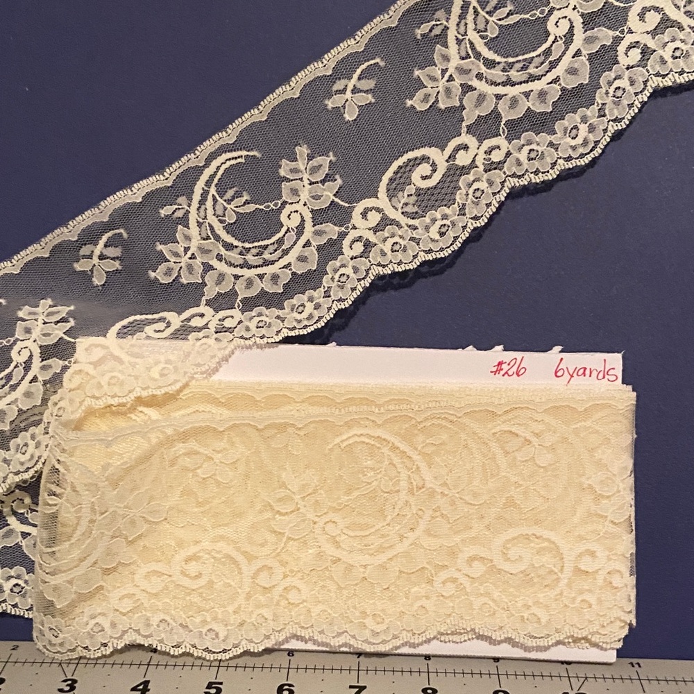 #26 Vintage Lace 6 Yards x 3.5” Cream Lace Trim Delicate